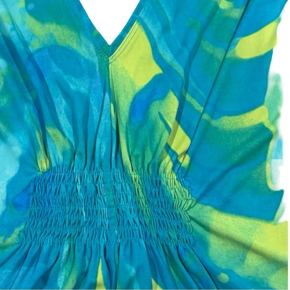 Natori Bat sleeve Y2K Tunic Dress Size M Blue,gree - Picture 7 of 10